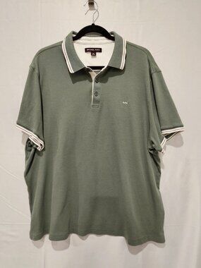 Michael Kors Men's Polo Shirt XXL Green Greenwich Short Sleeve Designer